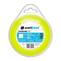 Леска для триммера, мотокосы Cellfast Standard квадрат 3,0мм 15м