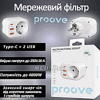 Багатофункціональна Розетка Мережевий фільтр Proove Multifunctional Socket PD-01 EU 1AC  sale