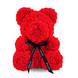 Ведмедик-троянда 3D 30см м'ятний ведмедик з квітів уодарунки улюблений подарунок, фото 2