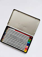 Акварельные цветные карандаши 12 шт в металлическом пенале Marco Raffine 7120-12TN