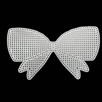 Канва пластикова фігурна середній бант 87*146 мм, колір білий