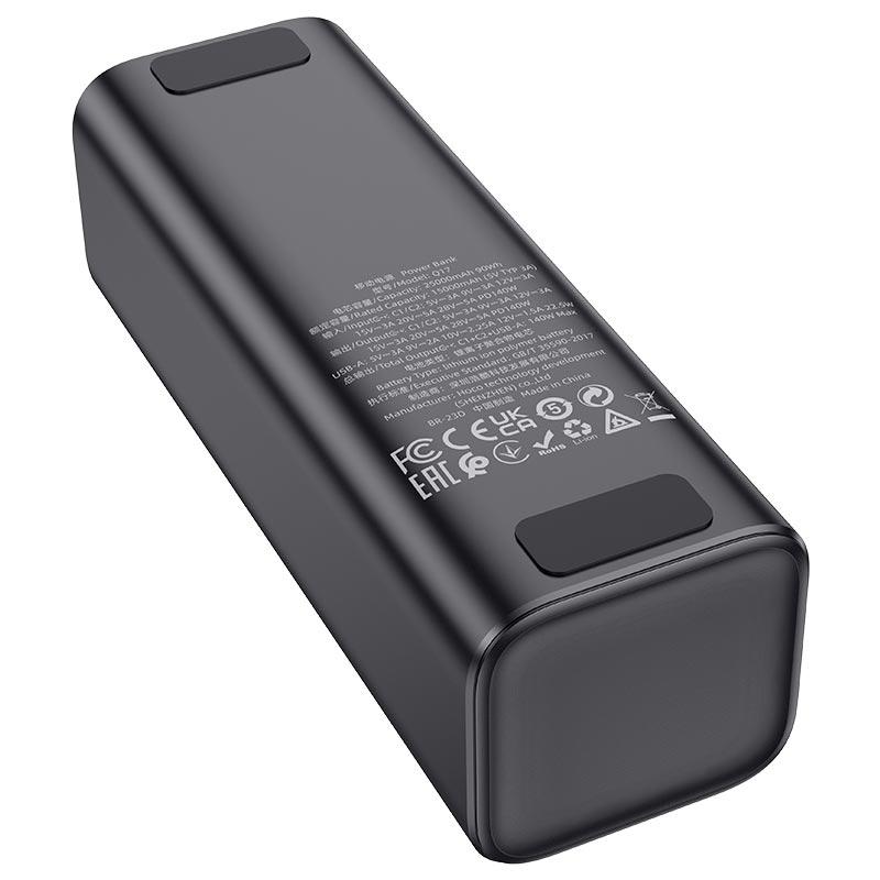 Мощный повербанк PD140W HOCO Electric power bank 25000mAh Q17 Black Универсальная батарея Li-Pol От USB Type-C Type-A Индикатор уровня заряда Пластик Черный Hoco
