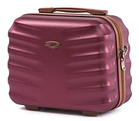 Пластиковый Beauty кейс для чемодана Wings 402 бордовый дорожный кейс на чемодан мини кейс с плечевым ремнем