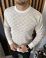 Стильний базовий демісезонний чоловічий светр, теплий чоловічий светр еластичний круглий виріз горловини