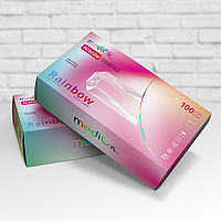 Перчатки нитриловые mediOk Rainbow S 100шт разноцветные
