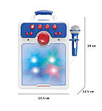 Дитяче караоке для дітей дитяча колонка для хлопчика працює від мережі з підсвічуванням мікрофоном та bluetooth, фото 10