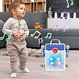 Дитяче караоке для дітей дитяча колонка для хлопчика працює від мережі з підсвічуванням мікрофоном та bluetooth, фото 5