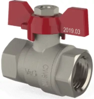 Кран кульовий V&G Optima    1/2" ВВ (червоний метелик) {28}, фото 1