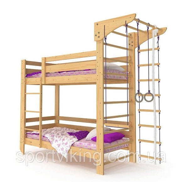 Двоярусне спортивне ліжко (babyson 9) 80x190см + спортивний куточок