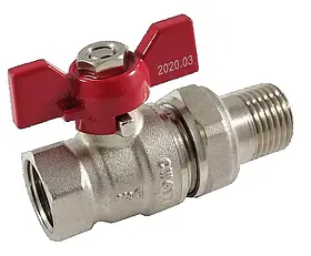 Кран кульовий з американкою V&G Optima   1/2"ВЗ (червоний метелик) {18}