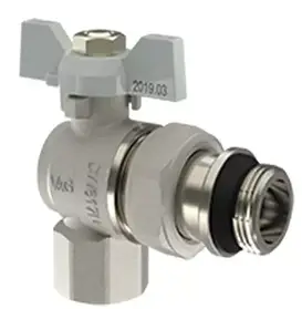 Кран кульовий з американкою кутовий V&G Optima    1/2"ВЗ (білий метелик) {15}