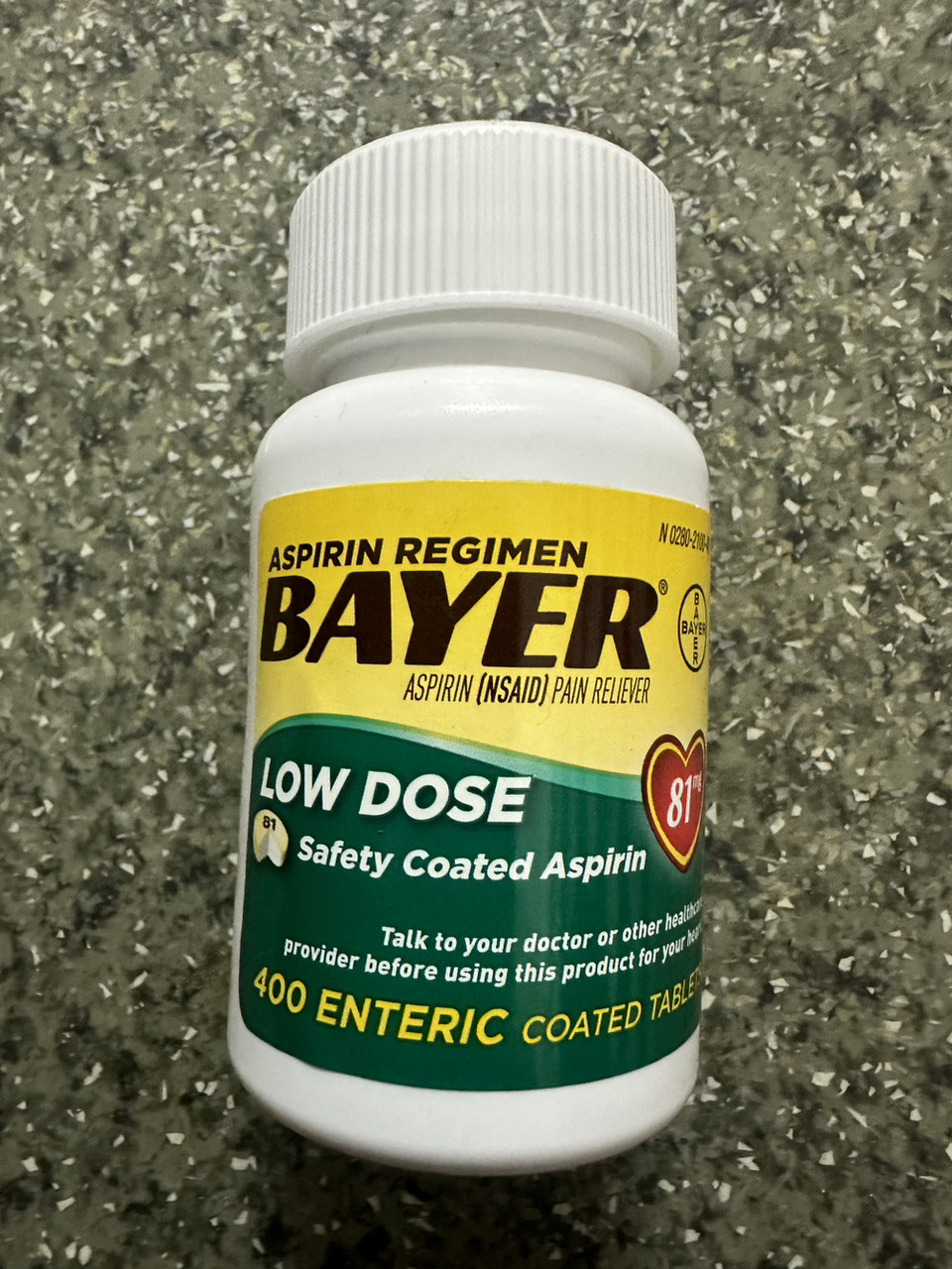 Аспірин сердечний, Bayer Aspirin Low Dose 81 mg 400 таблеток, фото 1