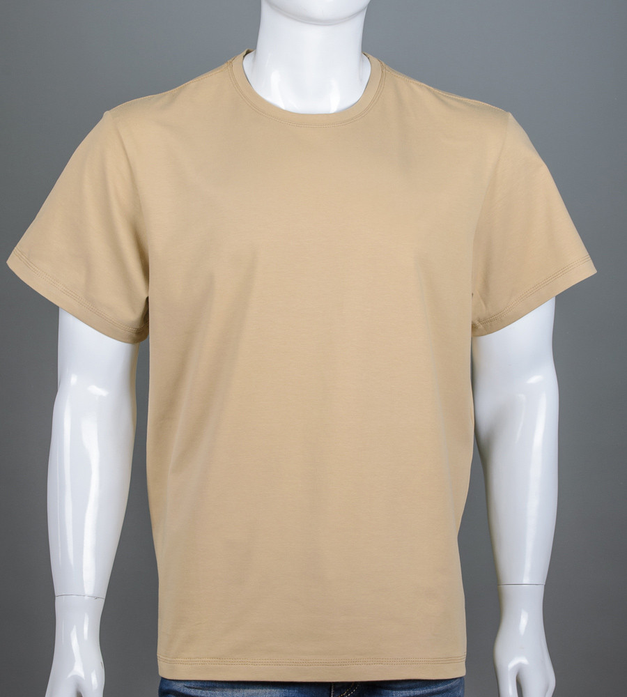 Футболка батал Однотонна 2300б (Уп.4шт 3XL,4XL), Бежевий