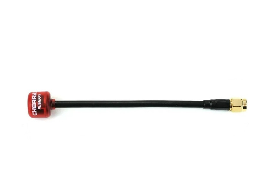 Антена RHCP 5.8G Rush Cherry 2 II 123mm 1.8Dbi, SMA-Male прямий, червона, для FPV дронів