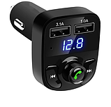 Автомобільний FM Модулятор Bluetooth 5.0 2 USB 12-24 V Трансмітер Авто Передавач від Прикурювача, фото 2