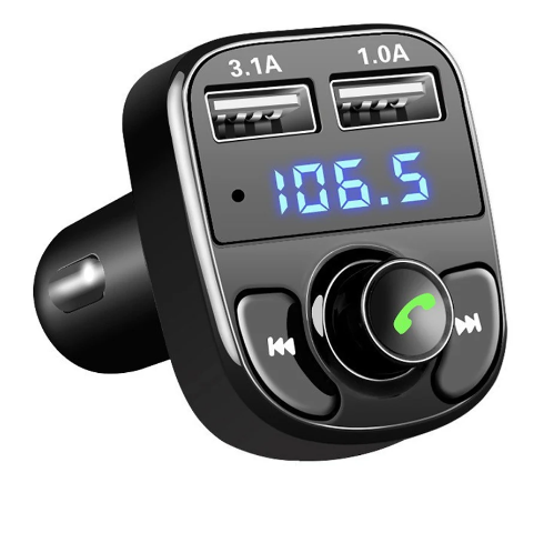Автомобільний FM Модулятор Bluetooth 5.0 2 USB 12-24 V Трансмітер Авто Передавач від Прикурювача