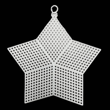 Канва пластикова фігурна зірка 140*140 мм, колір білий
