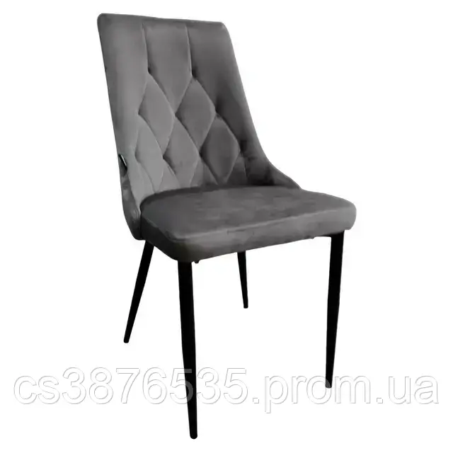 Велюрний стул для кухни и гостинной, маленькое комфортное кресло для гостиной серое Bonro B-426 - фото 8 - id-p2089698833
