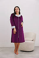 Домашний женский халат велюровый в сиреневом цвете от производителя 46,48,50,52,54,56
