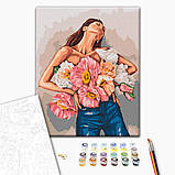 Дівчата картини за номерами 40x50 Набір для розпису Картини за номерами для дорослих Витончена весна Brushme BS53569, фото 2