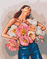 Девушки картины по номерам 40x50 Картины по номерам для взрослых Утонченная весна Brushme BS53569