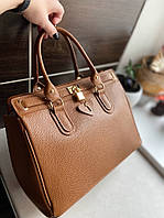 Сумка-шоппер кожаная модная Италия большая вместительная сумка в натуральной коже сумка рыжая