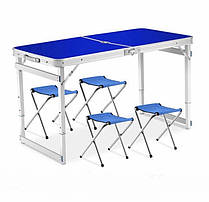 Кемпінговий набір стіл і 4 стільця посилений Folding Table для пікніка, фото 5