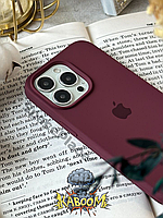 Чехол с закрытым низом на Айфон 13 Про Макс Бордовый / Silicone Case для iPhone 13 Pro Max Maroon