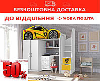 Кровать-горка 80*170 Bed Room №1 Lamborghini Желтый без ТУМБЫ