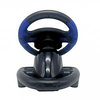 Ігрове гоночне кермо з педалями та коробкою передач 4в1 комп'ютерне кермо з вібровіддачею, фото 3