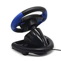 Ігрове гоночне кермо з педалями та коробкою передач 4в1 комп'ютерне кермо з вібровіддачею, фото 4