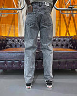 Джинсы багги мужские (серые) стильные свободные модные молодежные штаны-трубы АBG-08