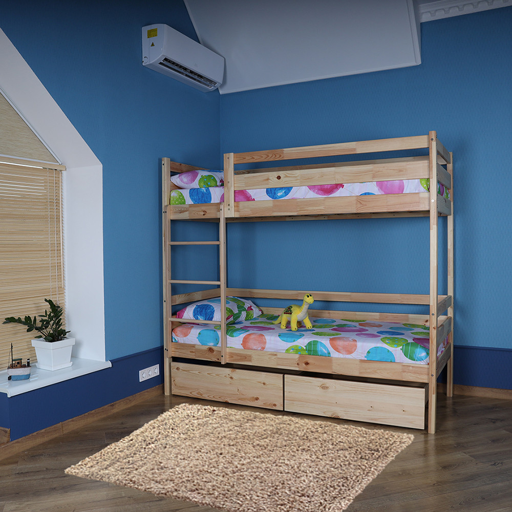 SportBaby Двоярусне ліжко з шухлядами babyson 4 лакова 80x190см
