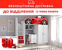 Ліжко-горка 80*170 Bed Room №1 Mercedes Червоний без ТУМБИ