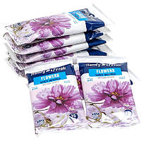 Вологі серветки з ароматом квітів для шкіри рук та тіла Handy Fresh в упаковці 20 шт
