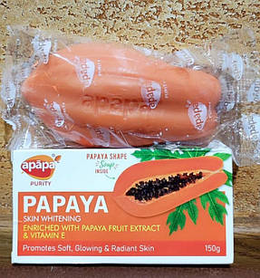 Мило папайа 150 г Papaya soap apapa Вибілювальне з вітаміном Е Пігментація Освітлення живлення шкіри Очищає