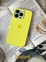 Чехол с закрытым низом на Айфон 13 Про Макс Желтый / Silicone Case для iPhone 13 Pro Max Mellow Yellow