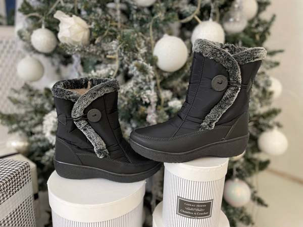 Дутики-черевики жіночі зимові на хутрі чорні 0421КФМ