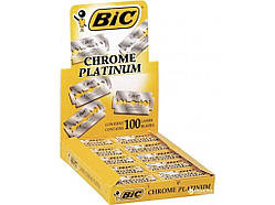 Леза для гоління 100шт Chrome Platinum (20пач*5лез) коробка ТМ BIC