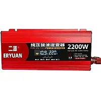 Инвертор напряжения 12V/220V Eryuan LCD 2200W DC/AC с чистой синусоидой и вольтметром M