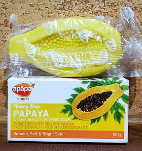 Мило папая 150 г Papaya soap apapa Вибілювальне з вітаміном Е Пігментація Освітлення живлення шкіри Очищає