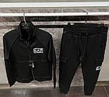 Чоловічий спортивний костюм Armani CK7340 чорний S, M, L, фото 2