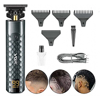 Професійна машинка для стриження волосся, бороди, вусів тример VGR V-077 з насадками та LED екраном