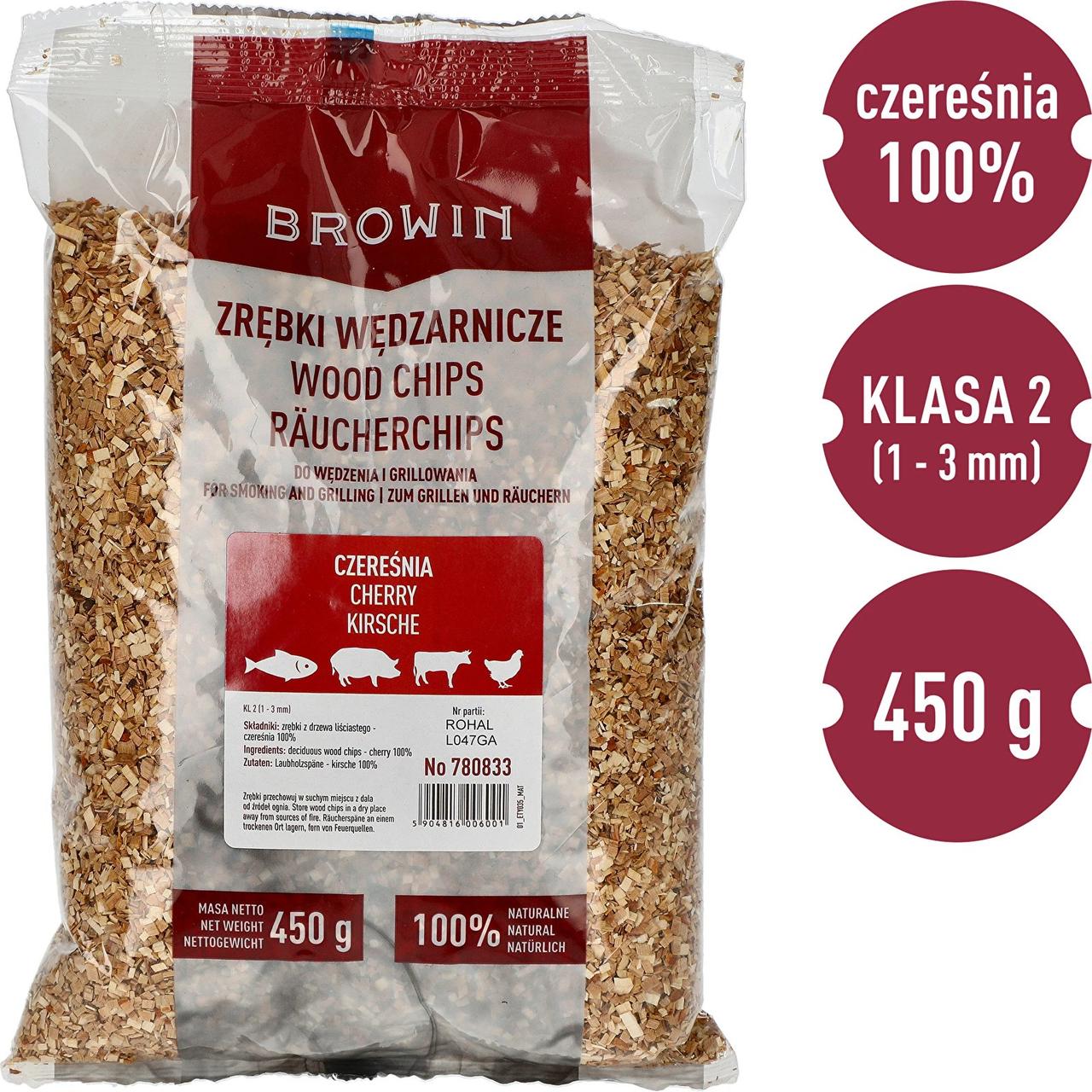 Щіпки для копчення та грилі — черешня 450 г BIOWIN, 8 клас