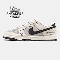 Мужские Кроссовки Nike SB Dunk Low x Louis Vuitton Grey, Найк СБ Данк Серые, Nike dunk premium