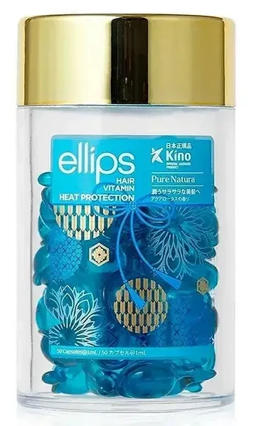Капсули для волосся з вітамінами та екстрактом блакитного лотоса Ellips Hair Vitamins Pure Natura, 50*1 мл