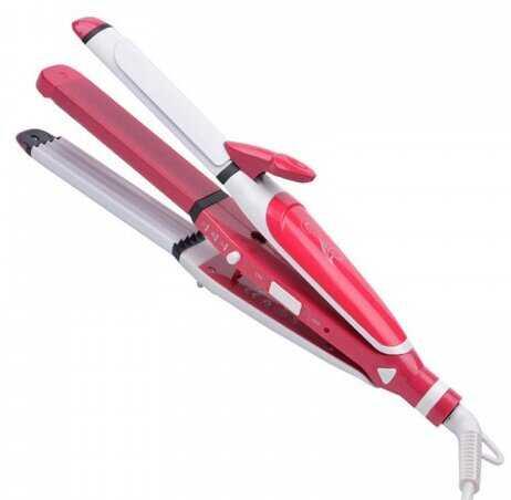 Універсальний стайлер плоский гофре 3 в 1 Gemei GM-1958 Білий, фото 1