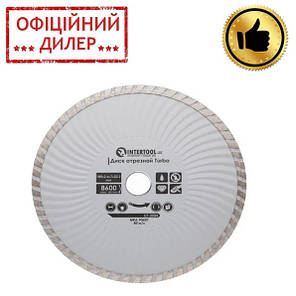 Диск відрізний по каменю TURBO алмазний, 180мм, 16-18% INTERTOOL CT-2004 STP, фото 2