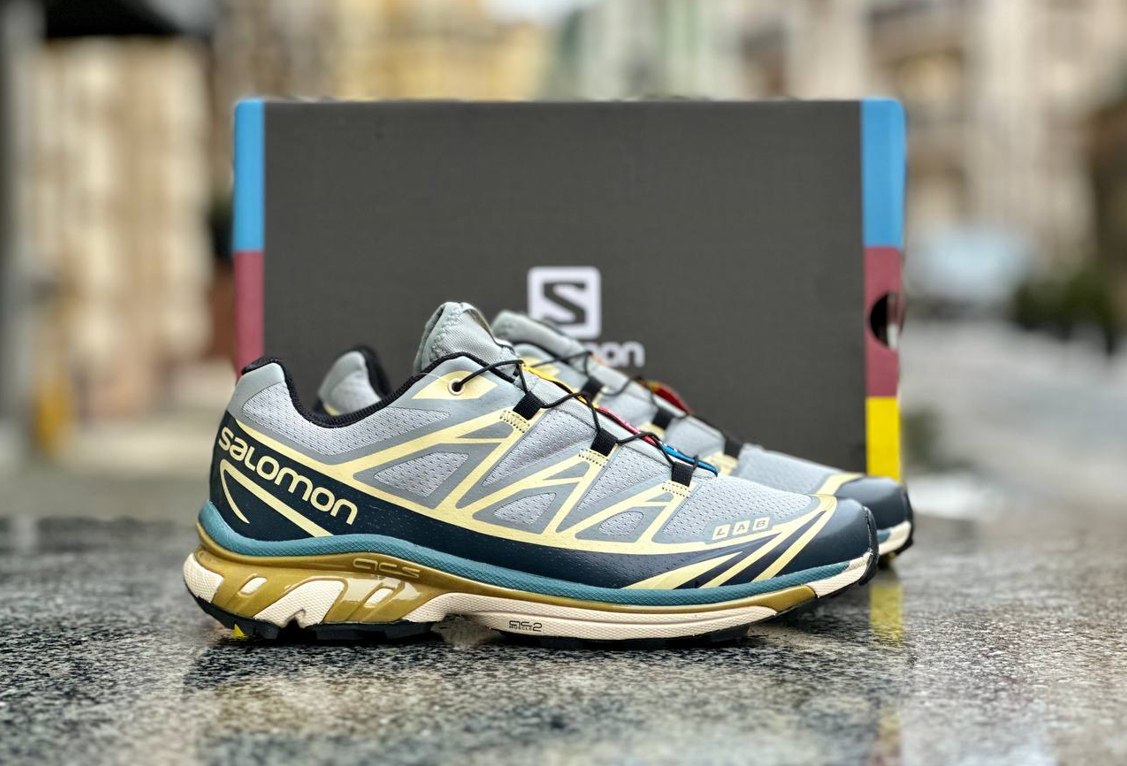 Чоловічі кросівки Salomon XT-6 black grey взуття Саломон сірі з чорним текстиль весна осінь