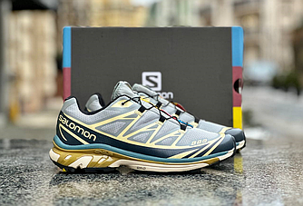 Чоловічі кросівки Salomon XT-6 black grey взуття Саломон сірі з чорним текстиль весна осінь